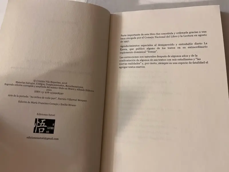 Libro Materias Salvajes de Cristián Vila Riquelme - 5