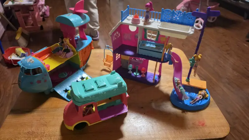 Casa, avión, auto helado polly pocket
