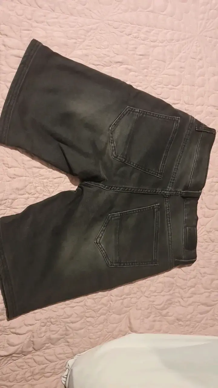 Bermudas de mezclilla negras para hombre - 2