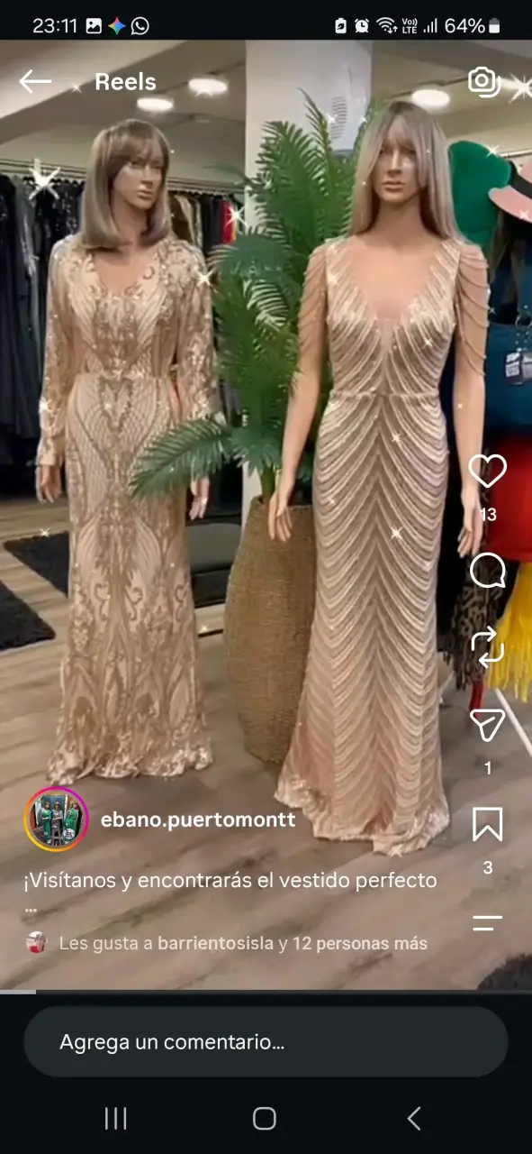 Vestido de noche largo con lentejuelas doradas - 1