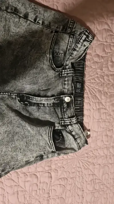 Jeans gris desgastados para mujer talla 16 - miniatura 1