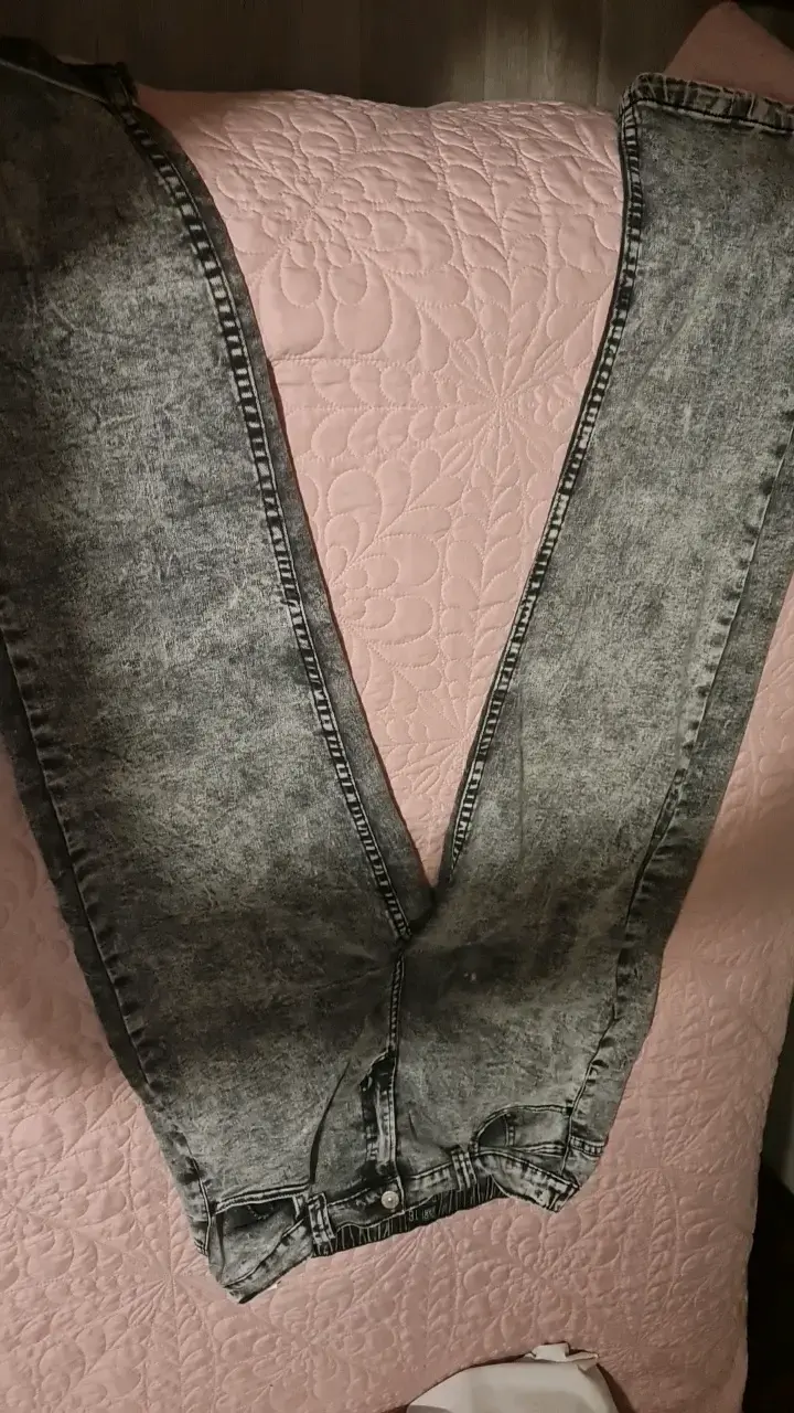 Jeans gris desgastados para mujer talla 16 - 2