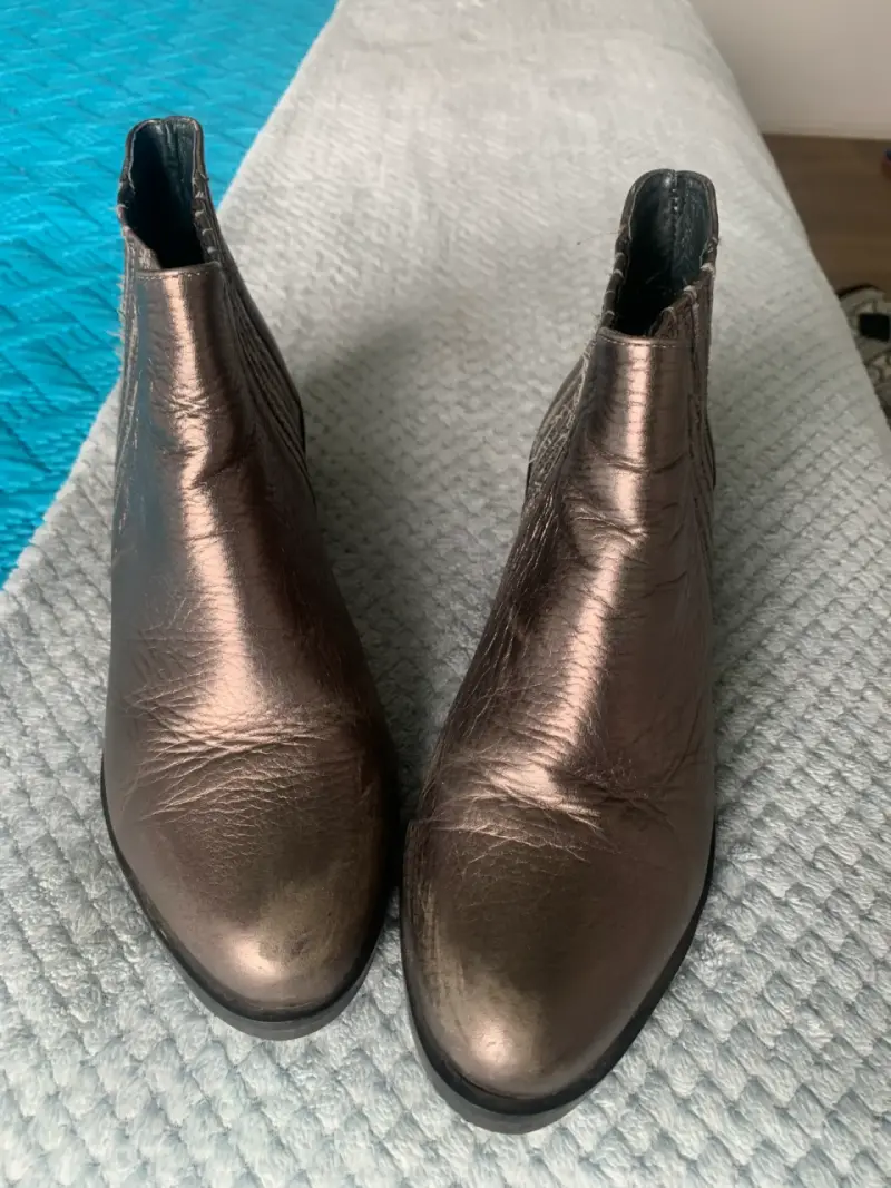 Botines de cuero metalizado para mujer - 1