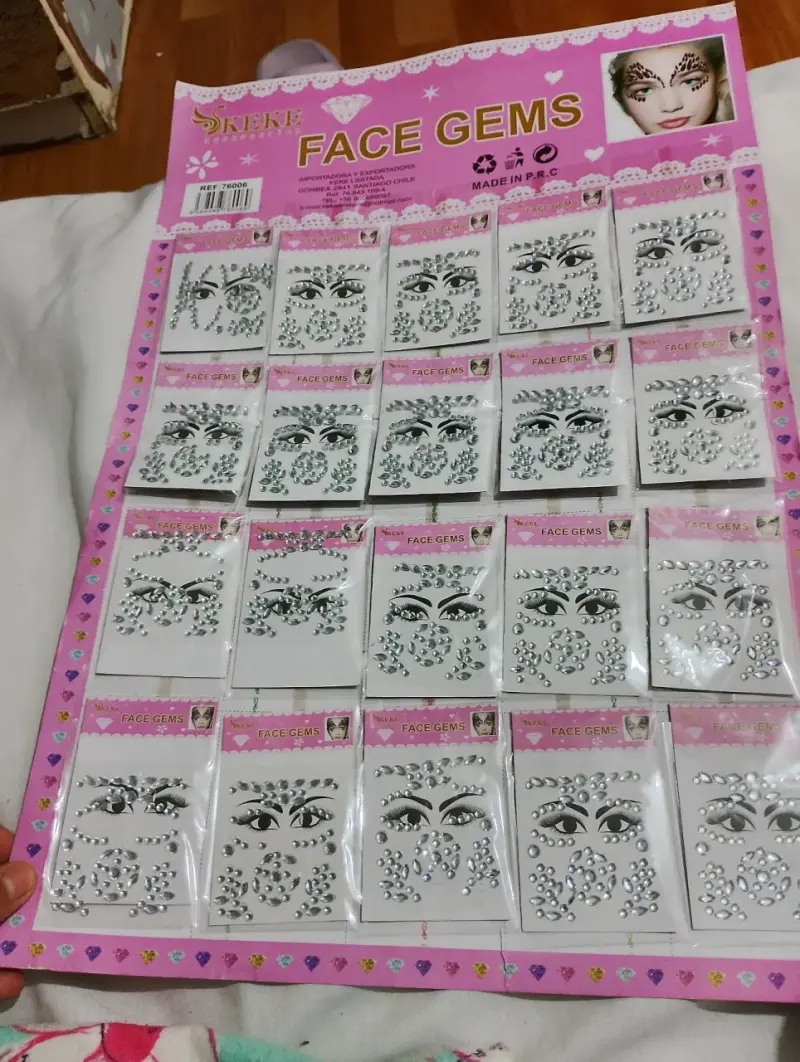 Set de Gemas Faciales Decorativas Skeke