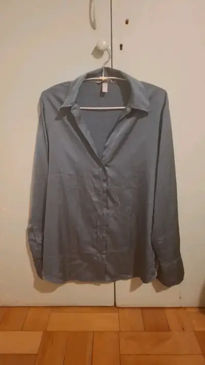Blusa de vestir azul para mujer - miniatura 1