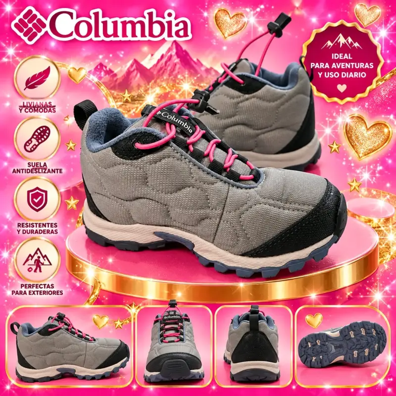Zapatillas Outdoor Niña Columbia Grises