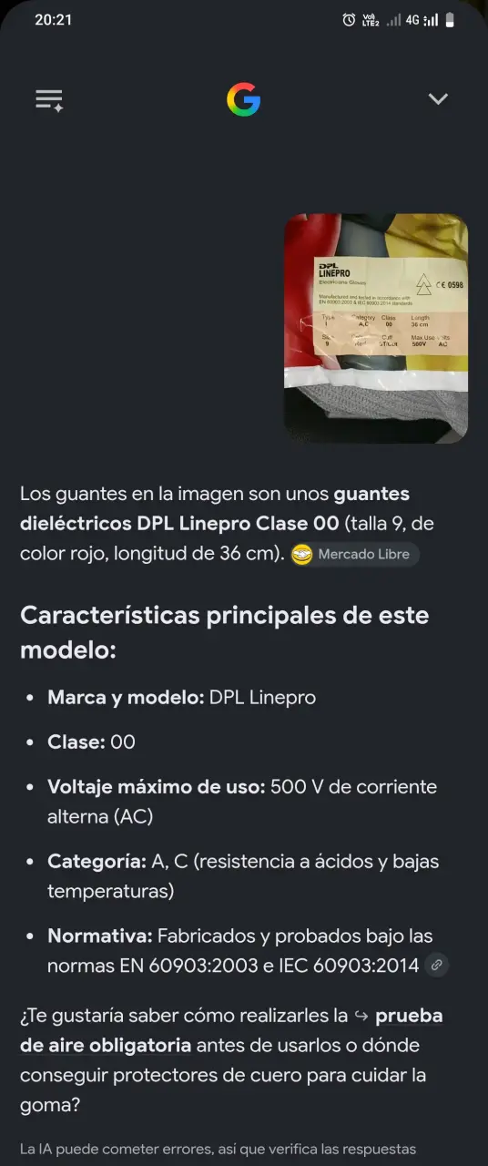 Guantes dieléctricos DPL Linepro Clase 00 rojos