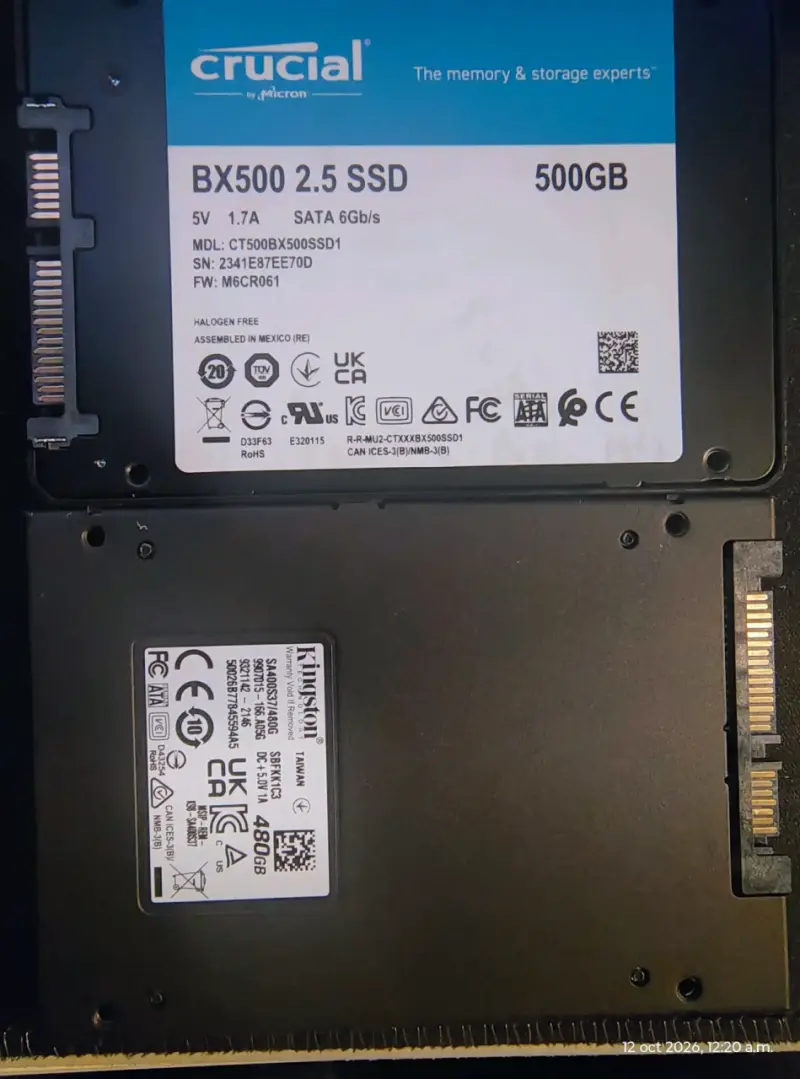 SSD Crucial 500GB y Kingston 480GB en buen estado - 2