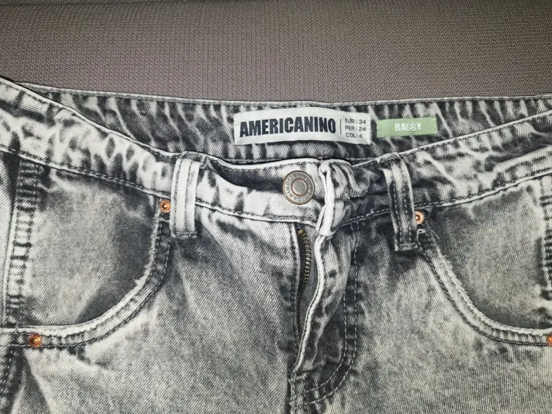 Jeans Baggy Acid Wash Americano Talla 34 - 3