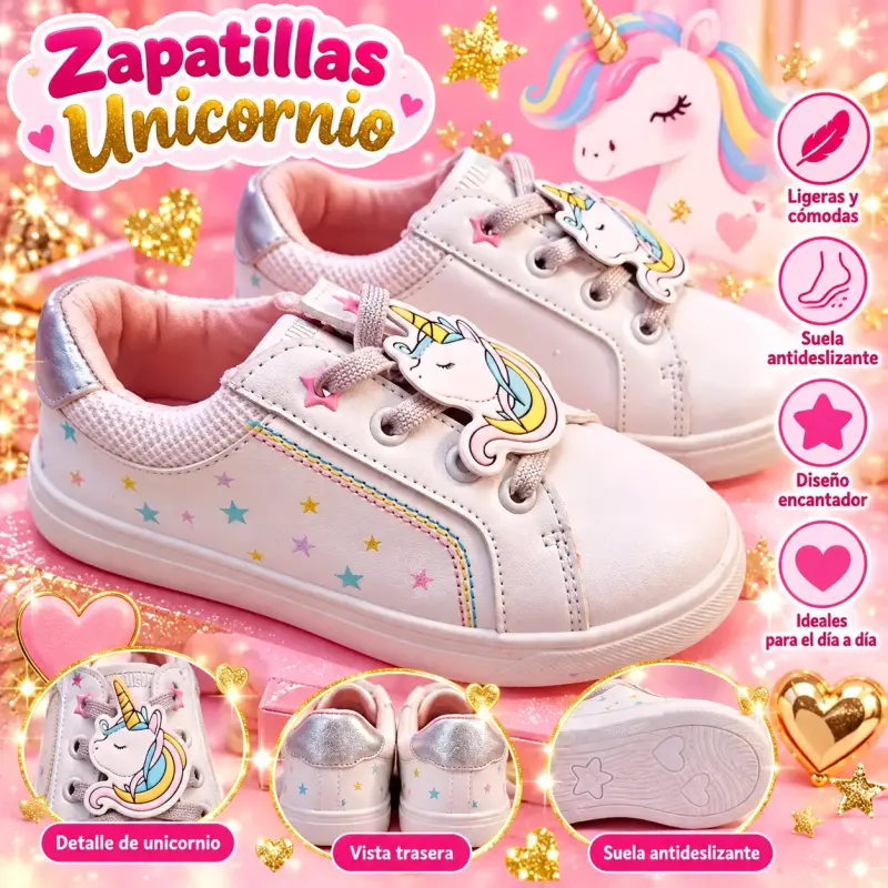 Zapatillas de unicornio para niñas talla 26
