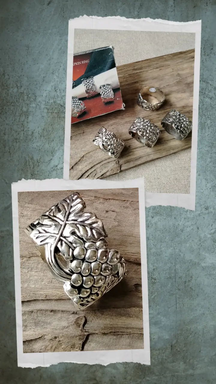 Set de 4 servilleteros vintage original