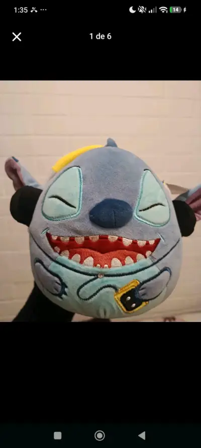 Peluche Squishmallows Stitch Disney Original - miniatura 1