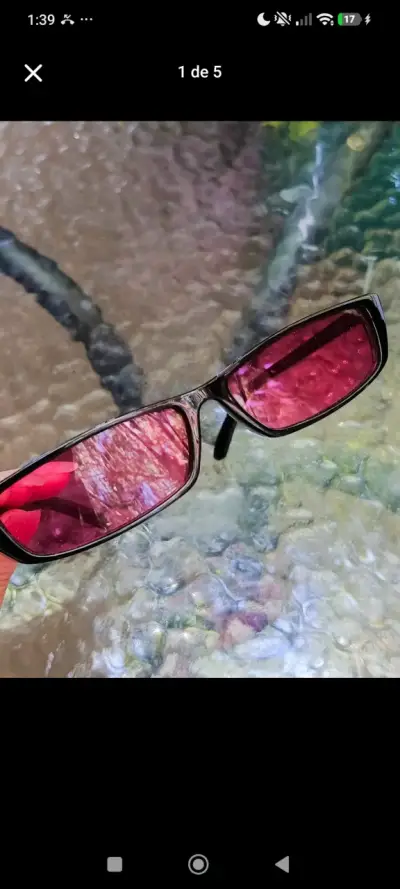 Gafas de Sol Retro Rectangulares Rojas - miniatura 1