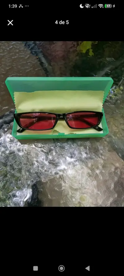 Gafas de Sol Retro Rectangulares Rojas - miniatura 3