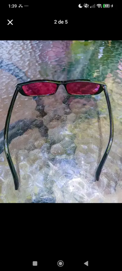 Gafas de Sol Retro Rectangulares Rojas - miniatura 4