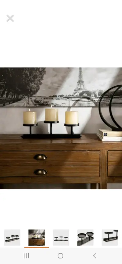 Candelabro de Metal Negro - miniatura 1