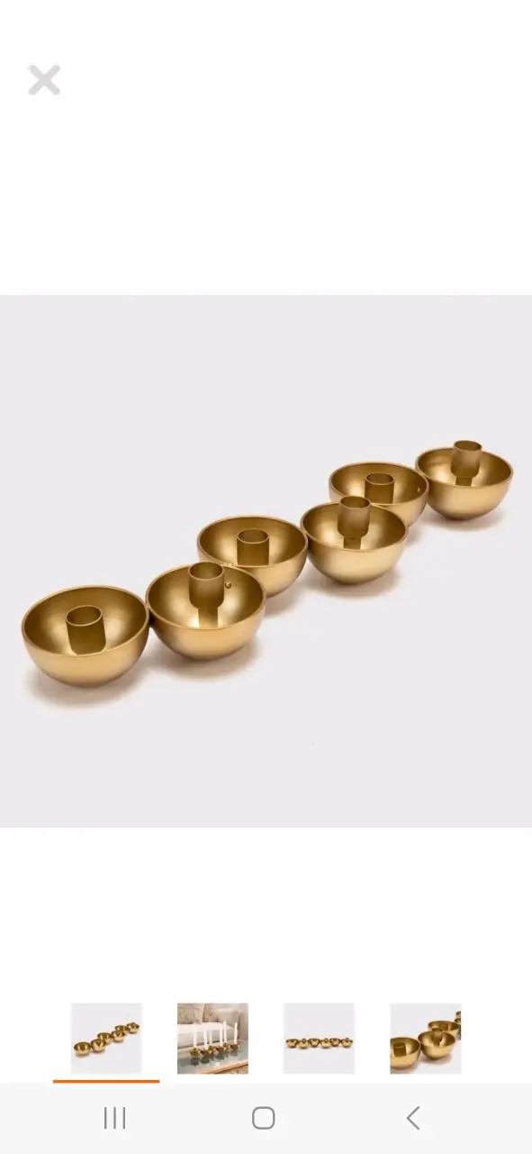 Portavelas dorado para decoración de mesa - 2