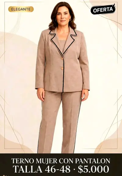 Terno Mujer con Blusa y Pantalón Talla L - miniatura 2