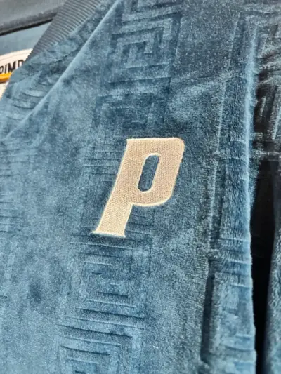 Chaqueta de terciopelo azul con cremallera Pimps - miniatura 3