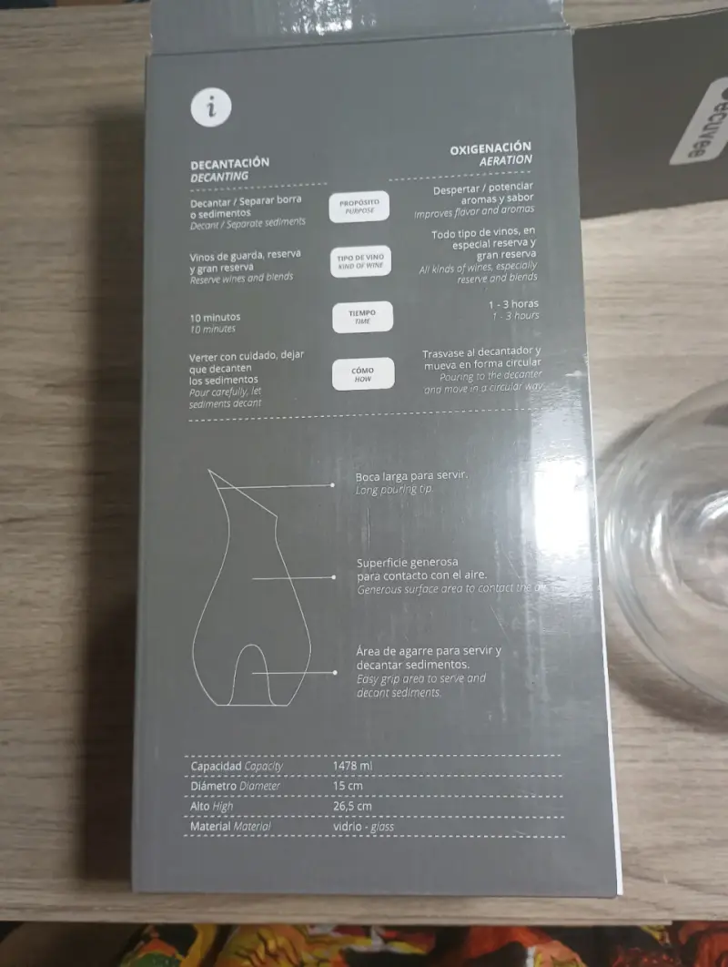 Decantador de Vino de Cristal Ecuvee,  accesorios - 4