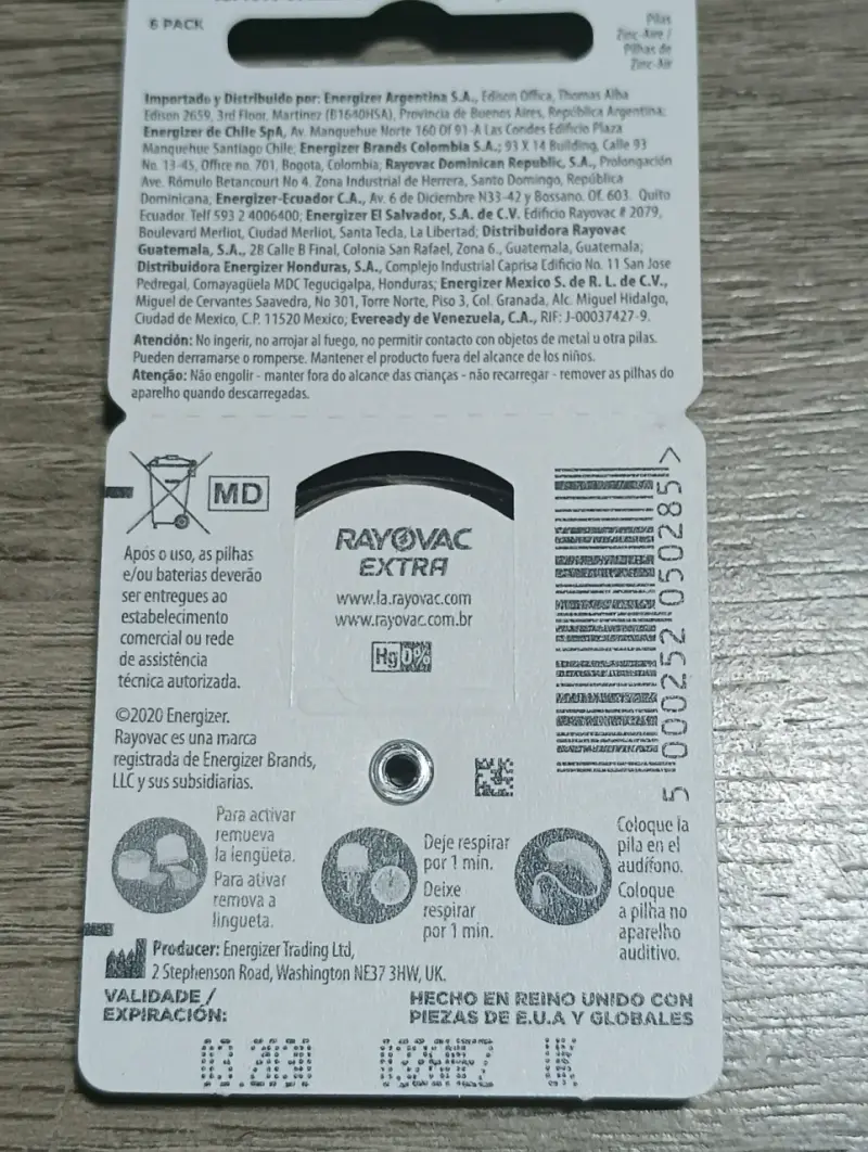 Baterías auditivas Rayovac Extra tamaño 13, 47 uni - 3