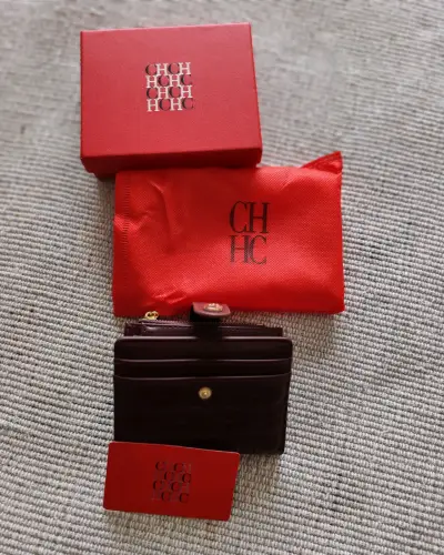 Billetera de cuero burdeo Carolina Herrera - miniatura 5