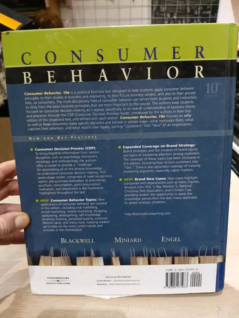 Libro Consumer Behavior 10ª Edición Blackwell - 2