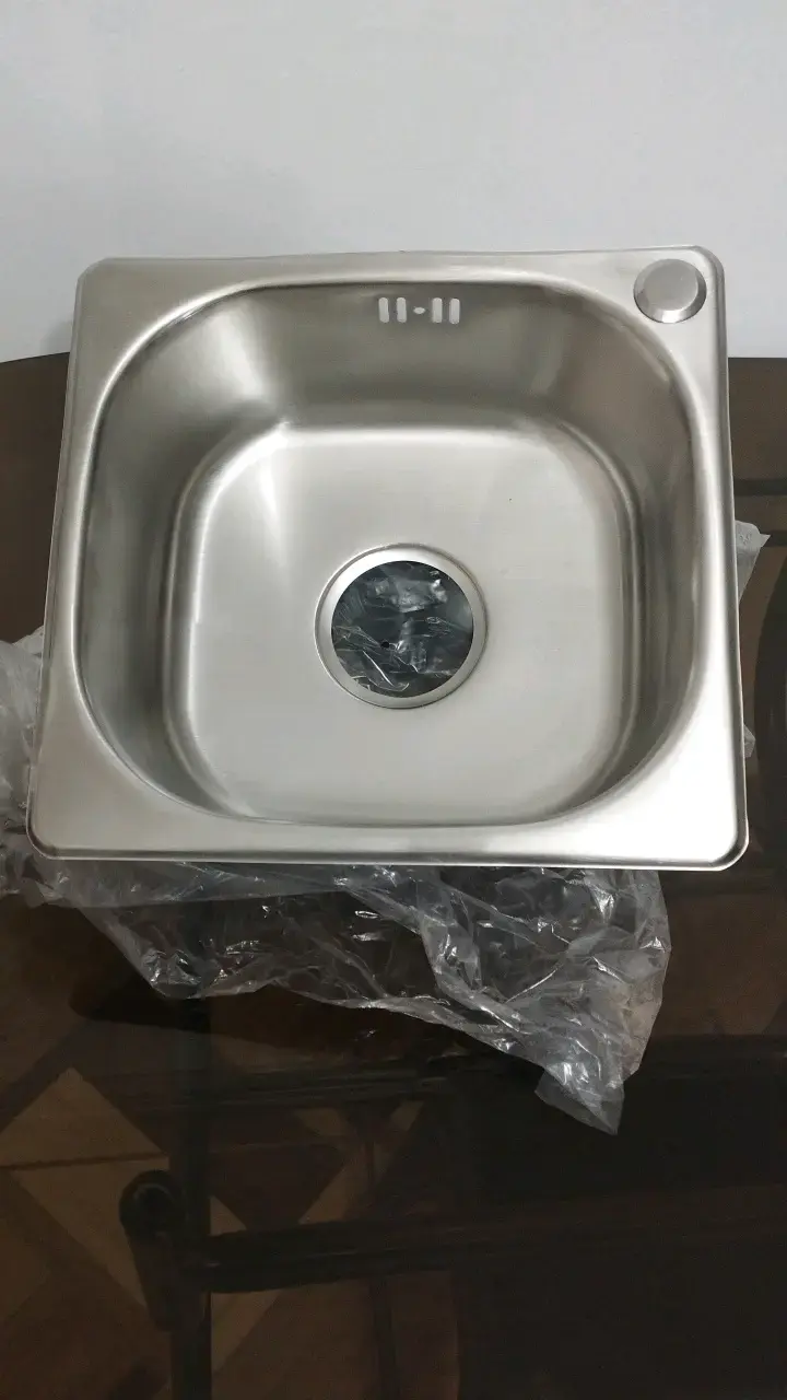 Lavaplatos de acero inoxidable con desagüe 36x34 - 3