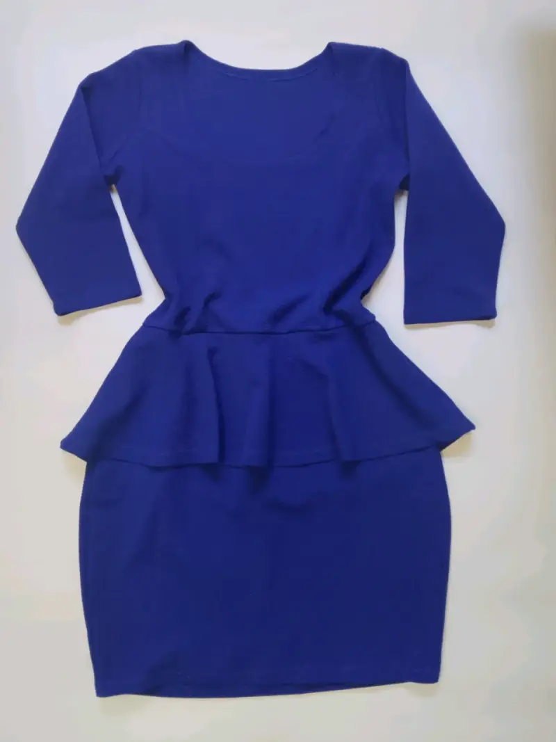 Vestido azul con volantes para mujer - 3