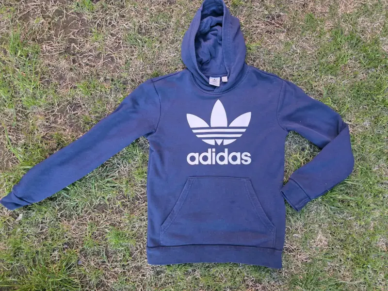 Polerón con capucha azul Adidas para niños - 1