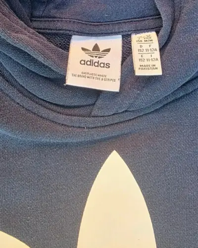 Polerón con capucha azul Adidas para niños - miniatura 2