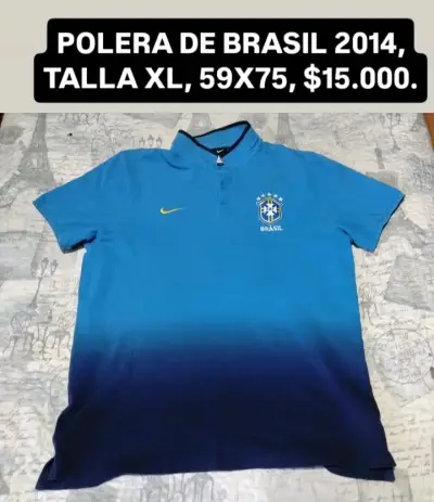 Polera de Brasil 2014 Nike azul talla XL - miniatura 1