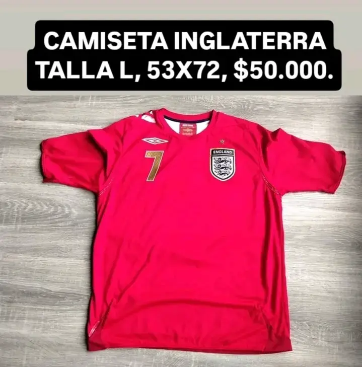 Camiseta de fútbol Inglaterra Umbro Beckham roja - 2