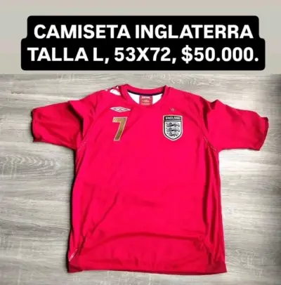 Camiseta de fútbol Inglaterra Umbro Beckham roja - miniatura 2