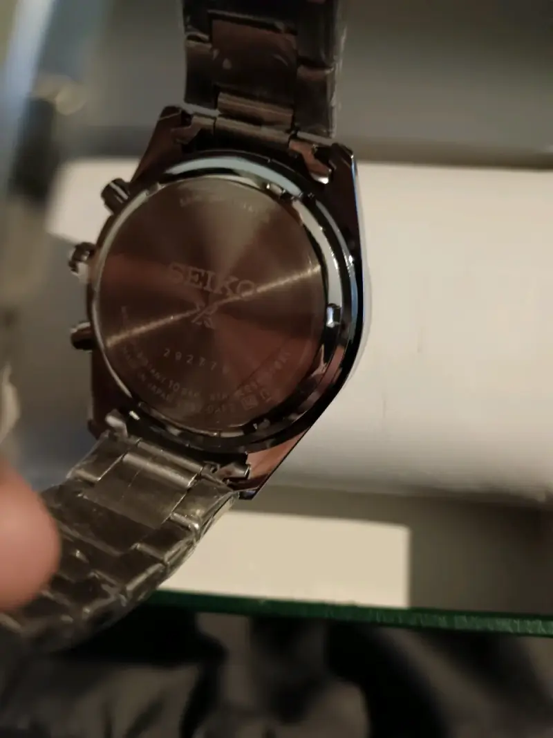 Reloj Seiko cronógrafo dorado y azul - 3
