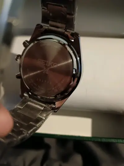 Reloj Seiko cronógrafo dorado y azul - miniatura 3