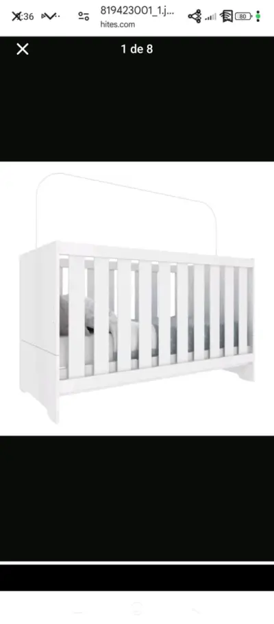 Cuna blanca de madera MobiliFrank 3 Pos - miniatura 1