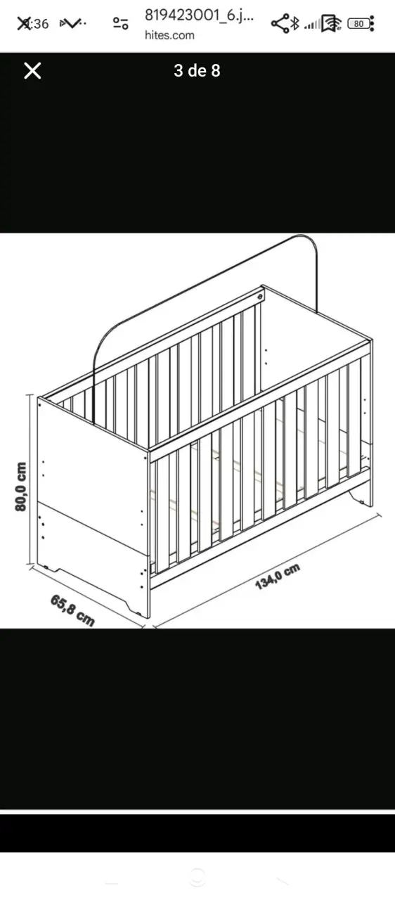 Cuna blanca de madera MobiliFrank 3 Pos - 2