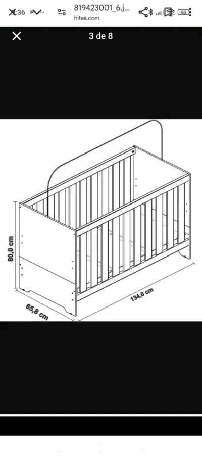 Cuna blanca de madera MobiliFrank 3 Pos - miniatura 2