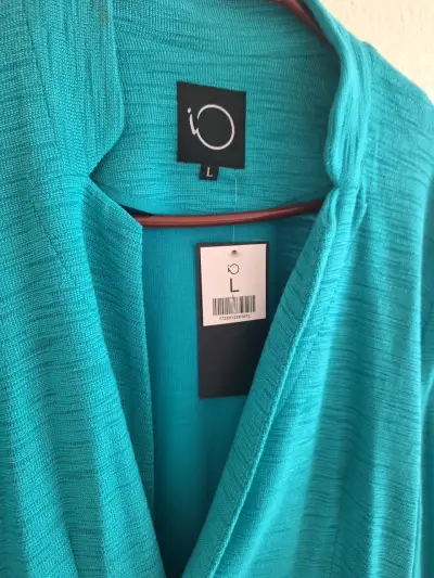 Chaqueta de punto turquesa para mujer talla L - miniatura 4