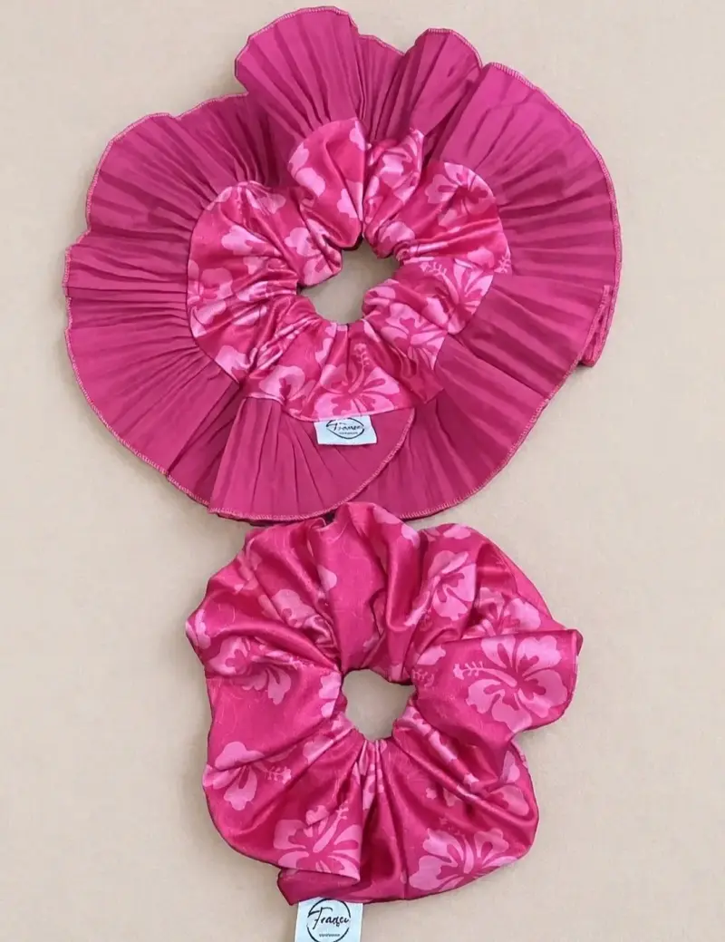 Pack de scrunchies estampados y con plisados - 2