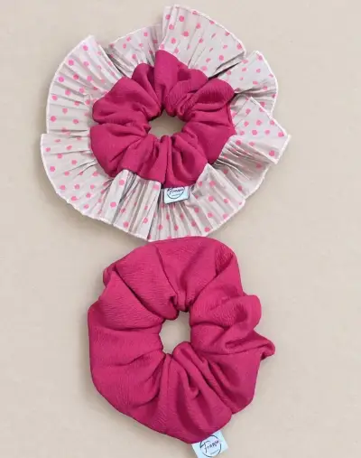 Pack de scrunchies estampados y con plisados - miniatura 3