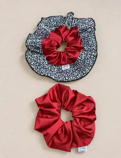 Pack de scrunchies estampados y con plisados - miniatura 4