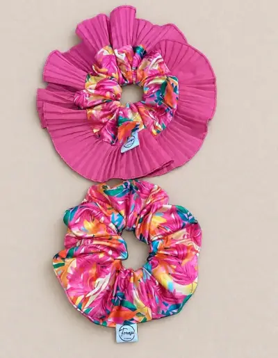 Pack de scrunchies estampados y con plisados - miniatura 5