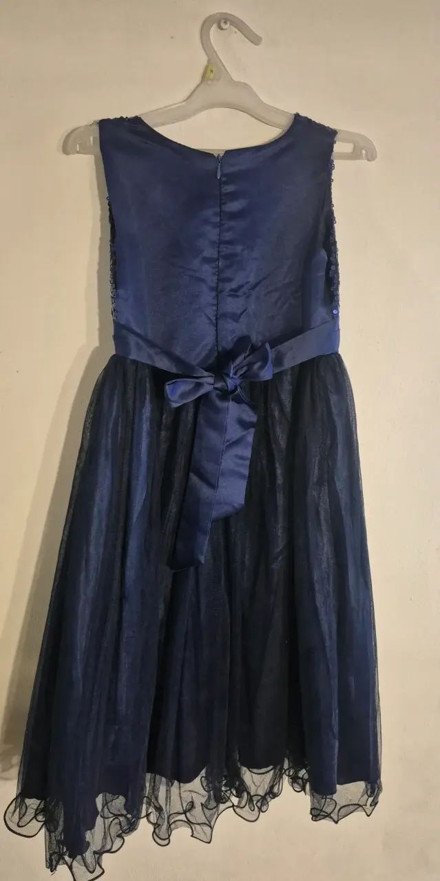 Vestido de fiesta azul con lentejuelas para niña - 3