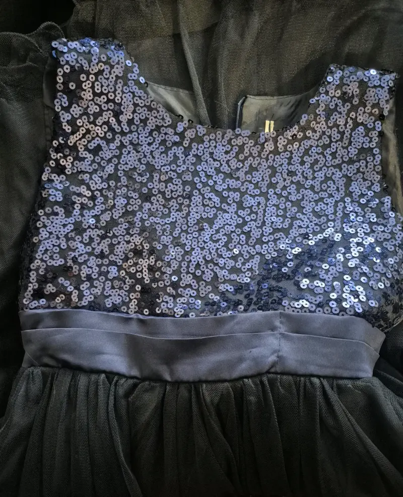 Vestido de fiesta azul con lentejuelas para niña - 4
