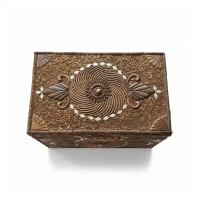 Caja indo-persa repujada Moradabad - miniatura 2