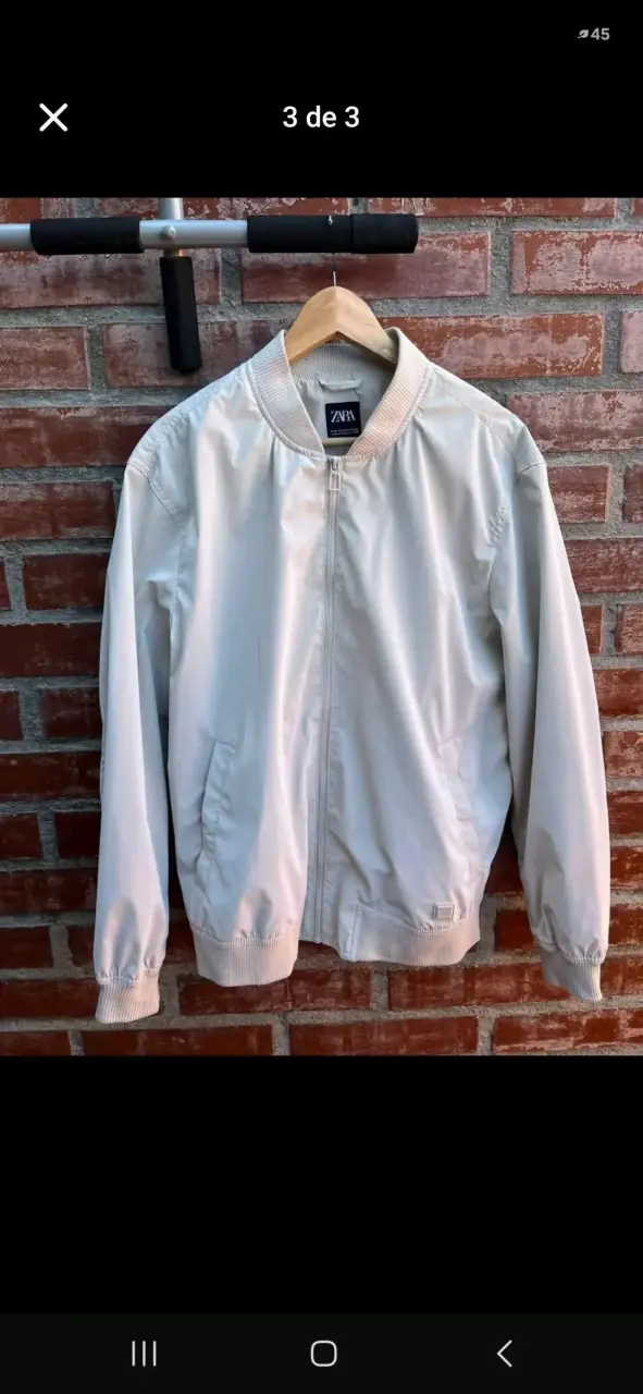 Chaqueta Bomber Beige Zara para Hombre - 1