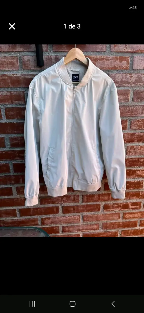 Chaqueta Bomber Beige Zara para Hombre - 3