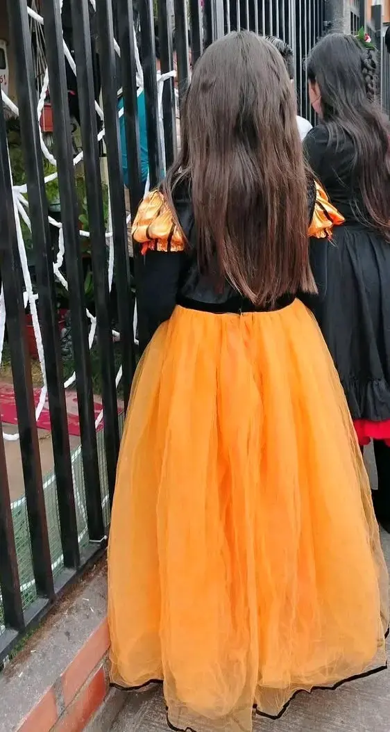 Disfraz de Halloween para niña color naranja y negro - 2